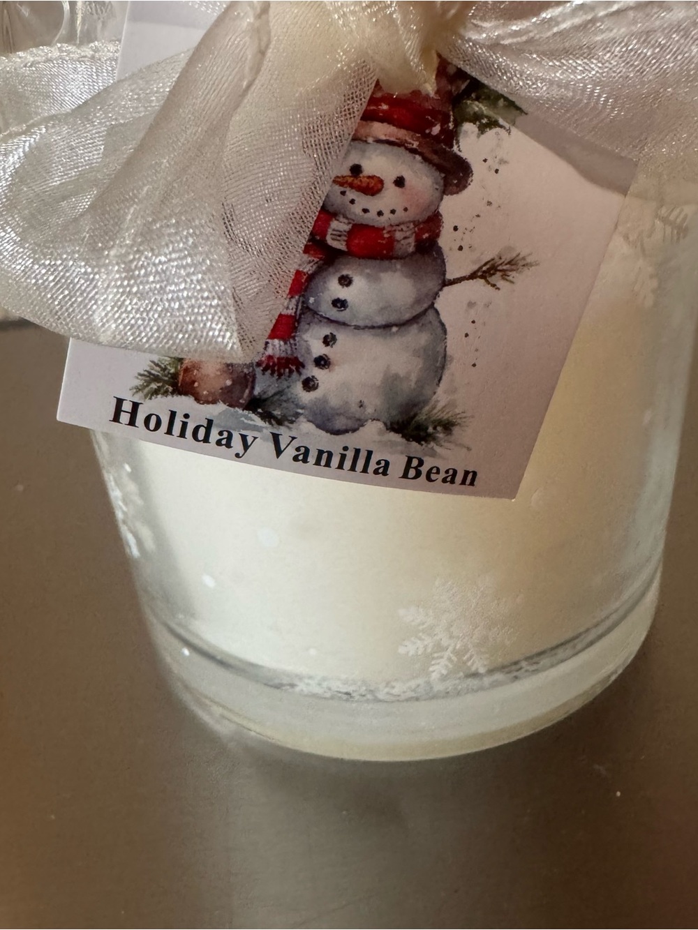 Holiday Vanilla Bean Scented Candle - White